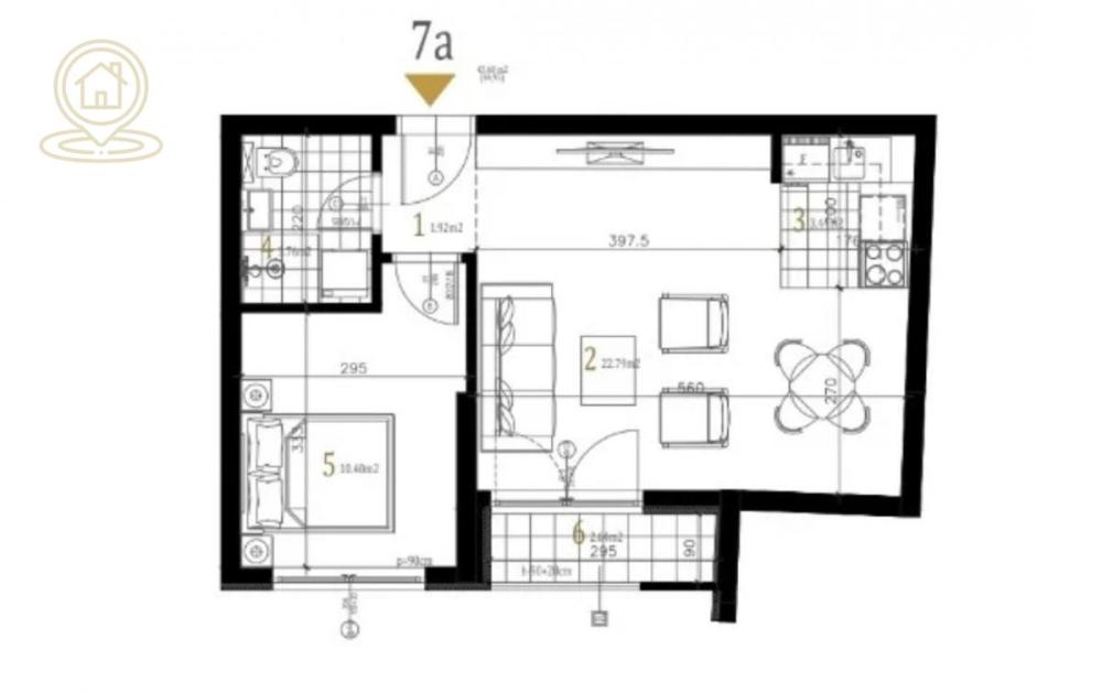 Slika 3 - Jednosoban stan na prodaju, 29m2, 40.595€