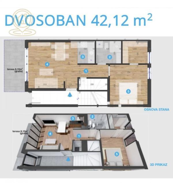 Glavna slika -Dvosoban stan na prodaju, 42m2, 94.770€