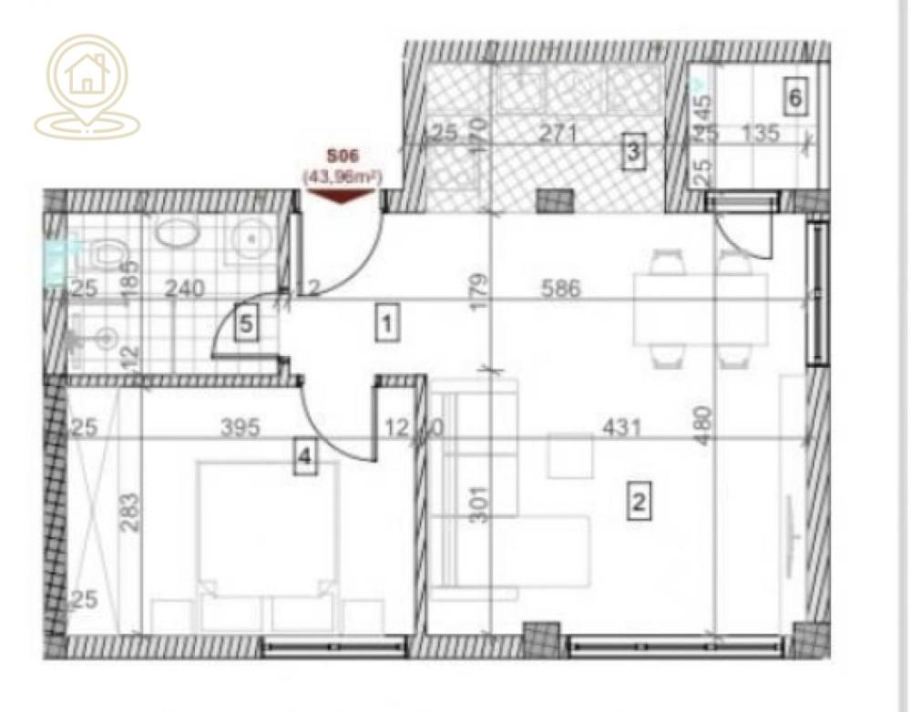 Slika 1 - Jednoiposoban stan na prodaju, 36m2, 65.630€