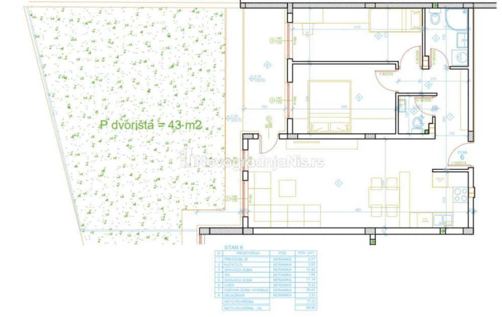 Glavna slika -Apelovac, u bliziin Čaira, Dvoiposoban stan na prodaju, 68.9m2, 120.575€