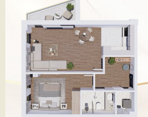 Slika 5 - Jednoiposoban stan na prodaju, 52m2, 111.190€