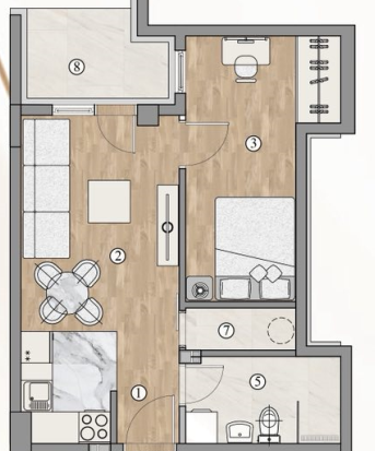 Slika 3 - Jednoiposoban stan na prodaju, 41m2, 86.960€
