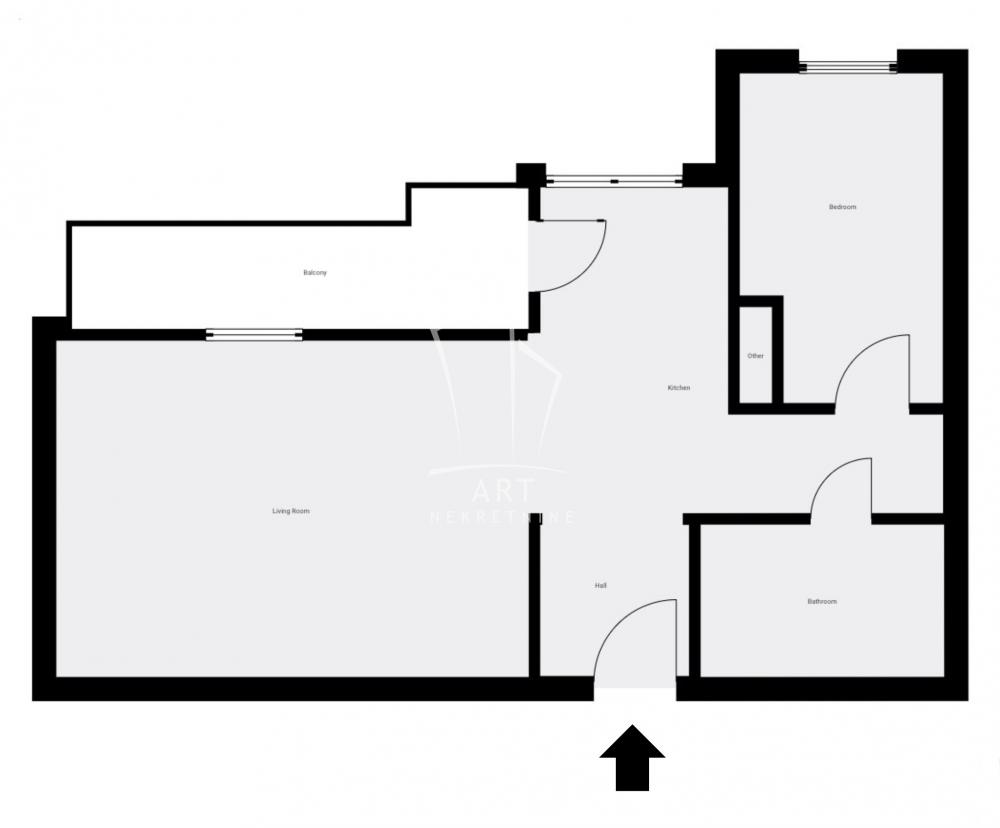 Slika 1 - Arčibalda Rajsa, Jednoiposoban stan za izdavanje, 43m2, 500€