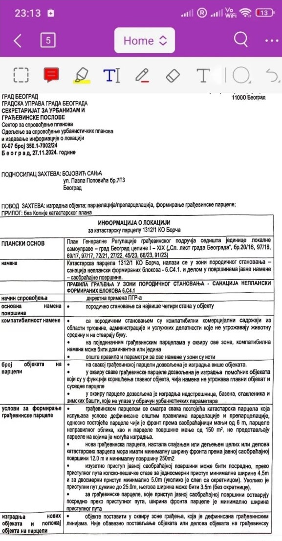 Slika 1 -  Plac na prodaju, Borca, 103.500€