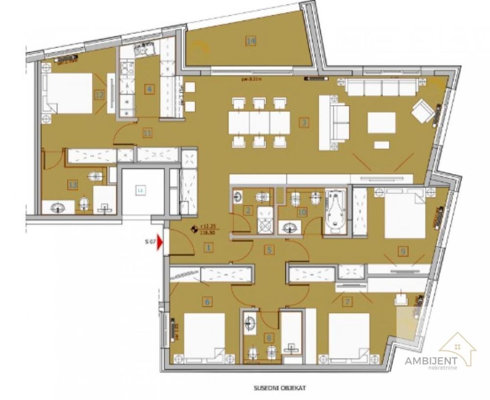 Slika 3 - Petosoban stan na prodaju, 141m2, 706.900€