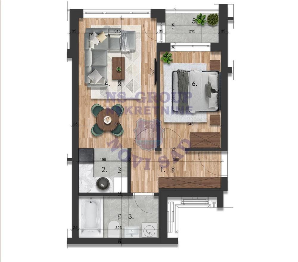 Glavna slika -Dvosoban stan na prodaju, 42m2, 117.310€