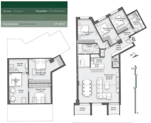 Glavna slika -Kralja Milana, Šestosoban stan na prodaju, 136m2, 979.754€