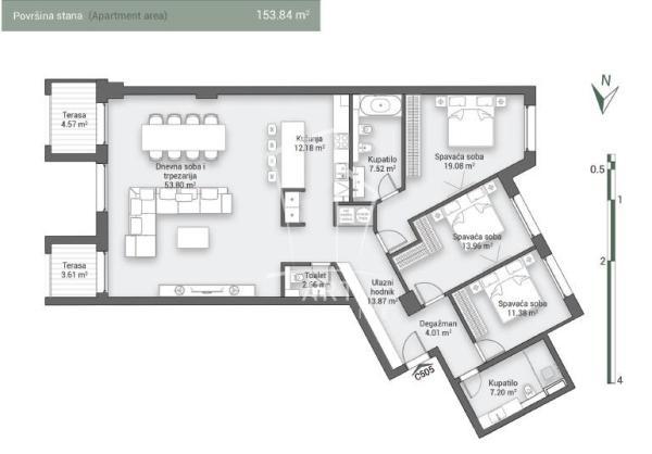 Glavna slika -Kralja Milana, Četvorosoban stan na prodaju, 154m2, 1.110.797€