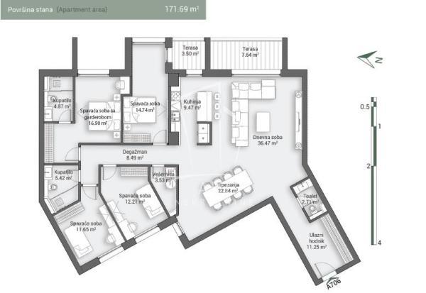 Glavna slika -Kralja Milana, Petosoban stan na prodaju, 172m2, 1.239.602€