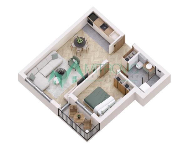 Slika 1 - Dvosoban stan na prodaju, 45m2, 92.700€