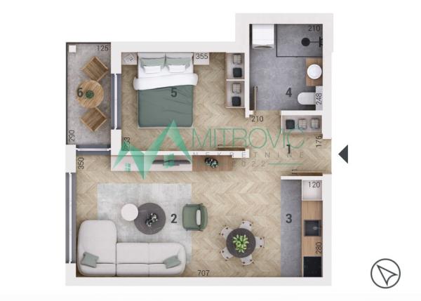 Slika 1 - Dvosoban stan na prodaju, 45m2, 92.700€