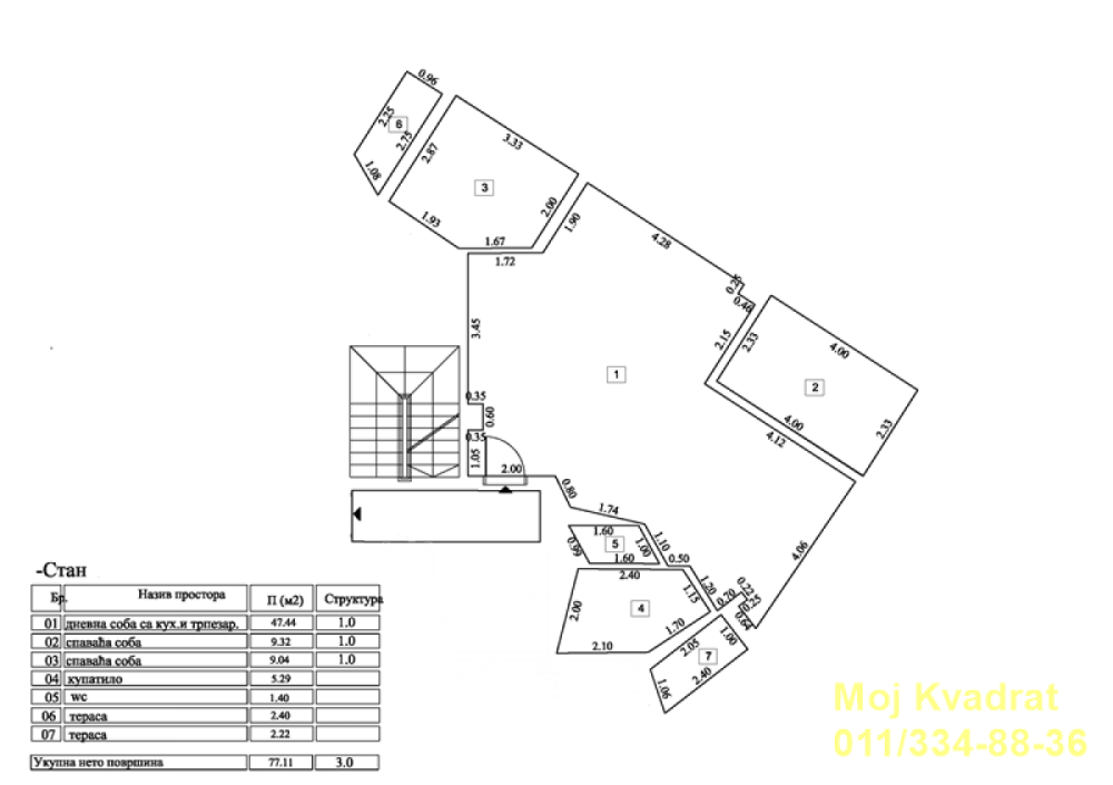 Glavna slika -Trosoban stan na prodaju, 77m2, 269.900€