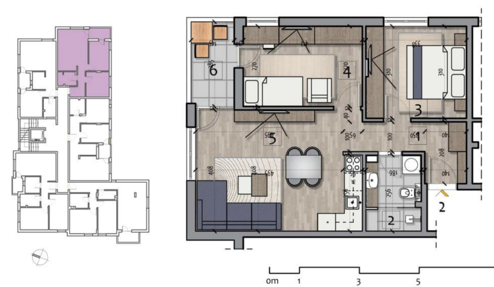Glavna slika -Pantelej, Dvoiposoban stan na prodaju, 56.40m2, 101.520€
