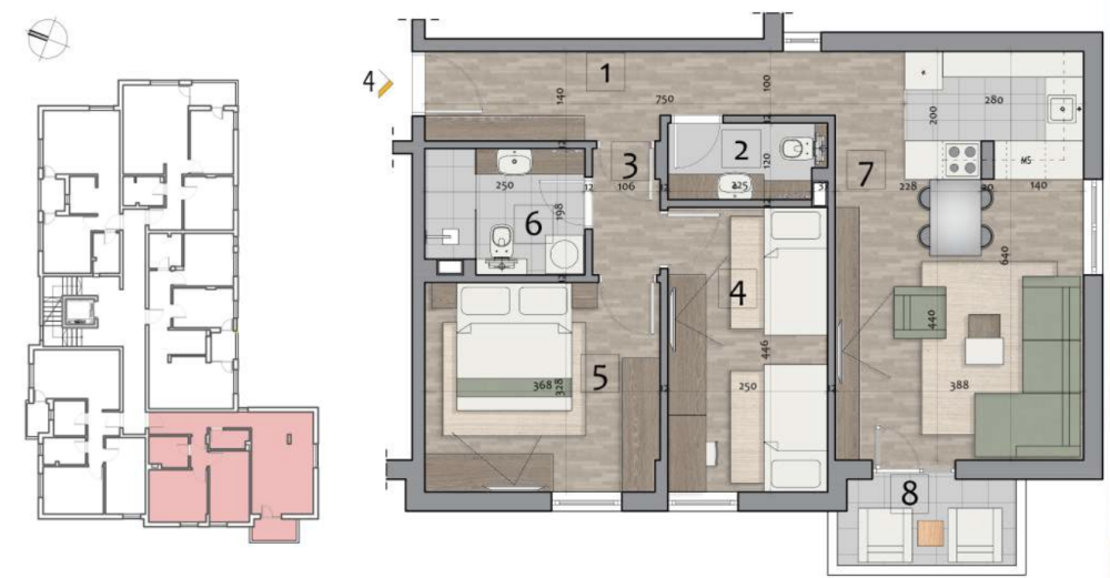 Glavna slika -Pantelej, Dvoiposoban stan na prodaju, 67.85m2, 122.130€