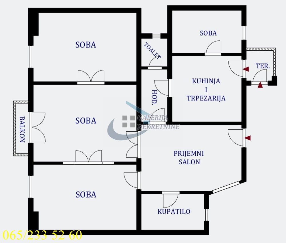 Slika 8 - Đure Jakšića, Četvoroiposoban stan za izdavanje, 104m2, 1.250€