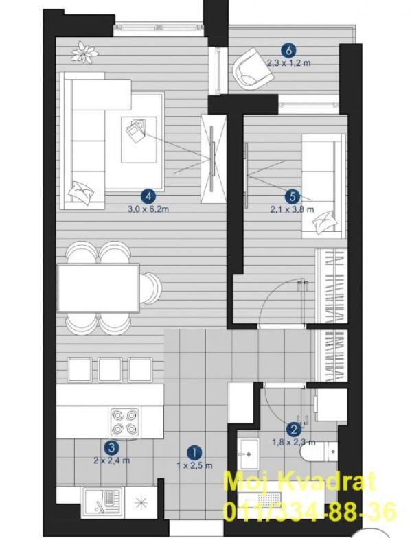 Slika 4 - Dvosoban stan na prodaju, 43m2, 163.400€