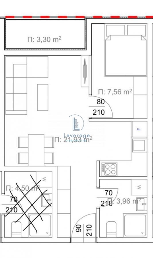 Slika 5 - Teodora Mirijevskog, Jednoiposoban stan na prodaju, 37m2, 86.210€