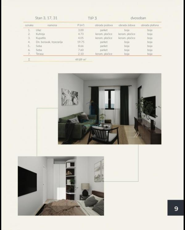 Slika 1 - Dvoiposoban stan na prodaju, 49m2, 88.805€