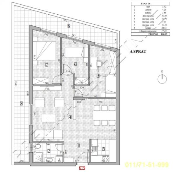Slika 3 - Četvorosoban stan na prodaju, 100m2, 310.000€