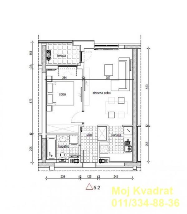 Slika 1 - Dvosoban stan na prodaju, 51m2, 153.000€