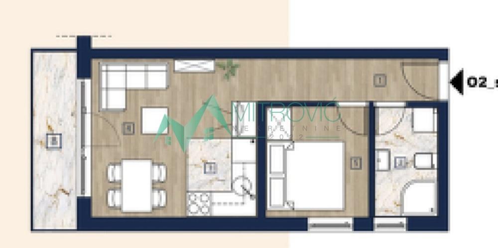 Glavna slika -Jednoiposoban stan na prodaju, 40m2, 72.100€