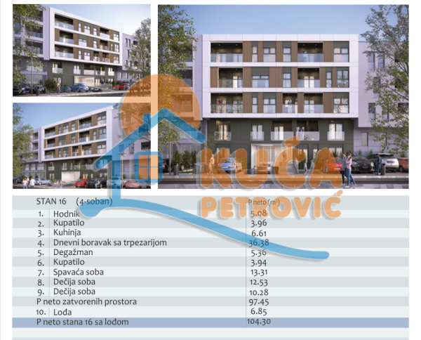 Slika 2 - Filipa Višnjića, Četvorosoban stan na prodaju, 104m2, 270.400€