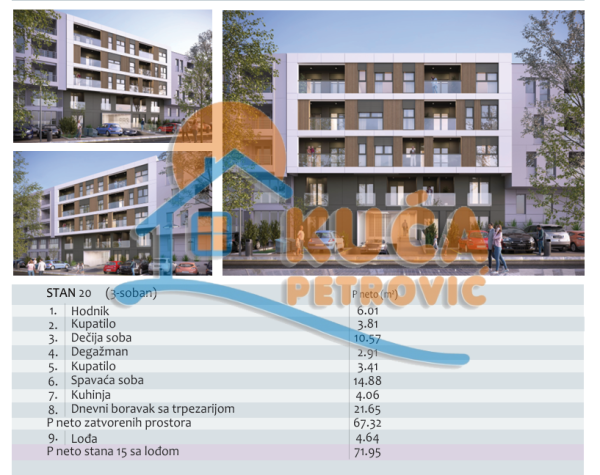 Slika 2 - Filipa Višnjića, Trosoban stan na prodaju, 72m2, 243.200€