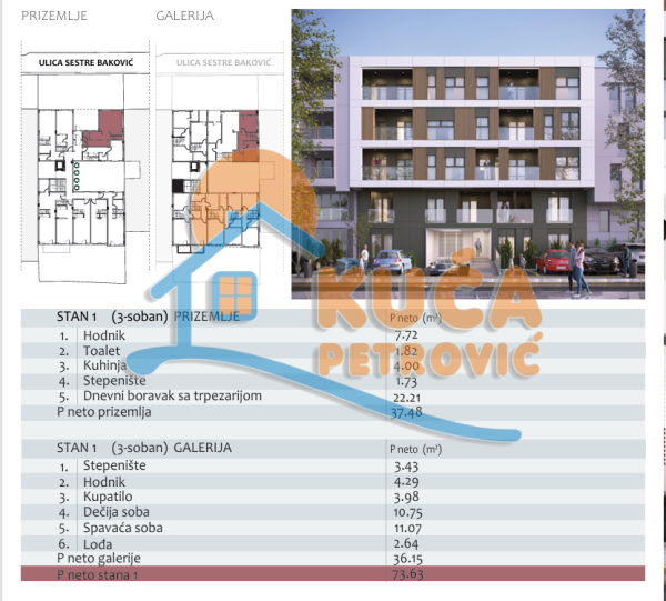 Slika 2 - Filipa Višnjića, Trosoban stan na prodaju, 74m2, 185.000€