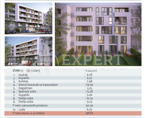 Slika 2 - Filipa Višnjića, Troiposoban stan na prodaju, 99m2, 326.700€