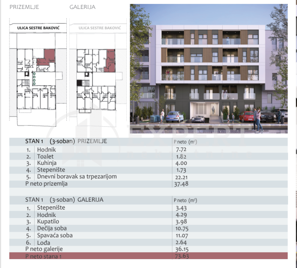 Slika 2 - Filipa Višnjića, Trosoban stan na prodaju, 74m2, 185.000€