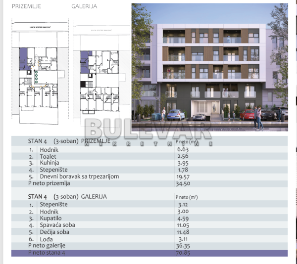 Slika 2 - Filipa Višnjića, Trosoban stan na prodaju, 71m2, 177.500€