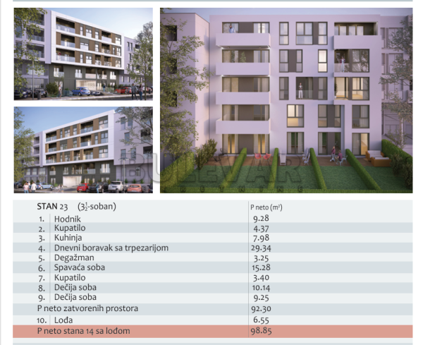 Slika 2 - Filipa Višnjića, Troiposoban stan na prodaju, 99m2, 326.700€