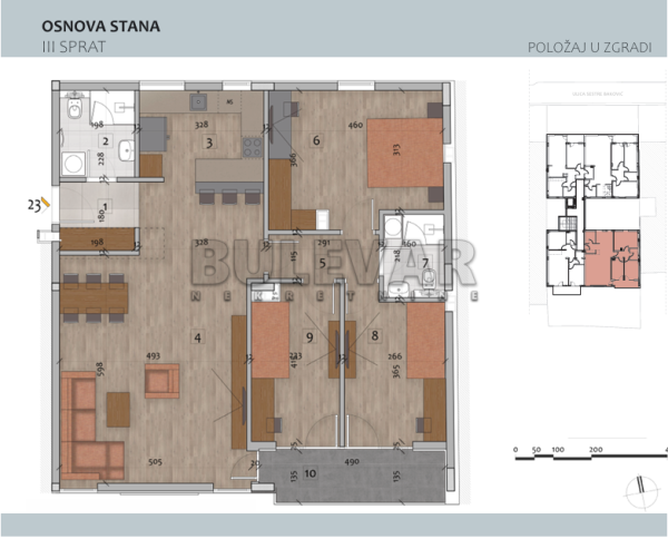 Slika 1 - Filipa Višnjića, Troiposoban stan na prodaju, 99m2, 326.700€