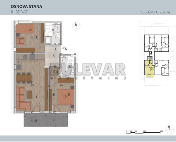 Slika 1 - Filipa Višnjića, Trosoban stan na prodaju, 68m2, 224.400€