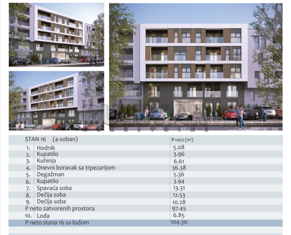 Slika 2 - Filipa Višnjića, Četvorosoban stan na prodaju, 104m2, 270.400€