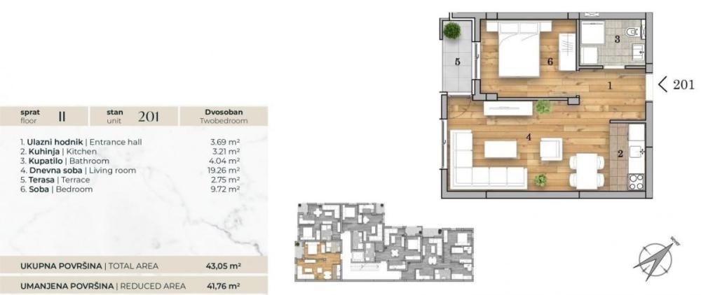 Slika 8 - Dvosoban stan na prodaju, 44m2, 120.120€