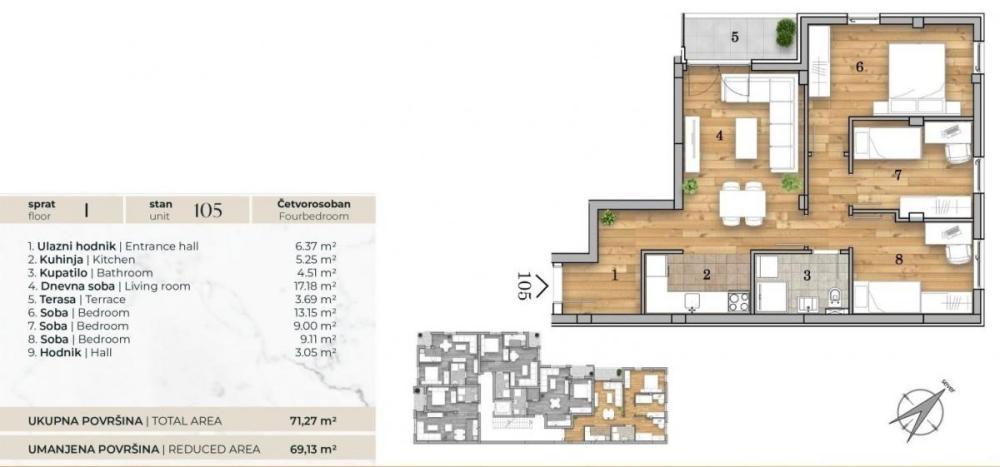 Slika 8 - Četvorosoban stan na prodaju, 69m2, 185.268€