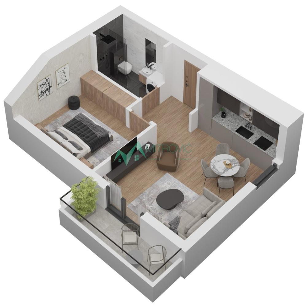 Glavna slika -Jednoiposoban stan na prodaju, 42m2, 86.850€