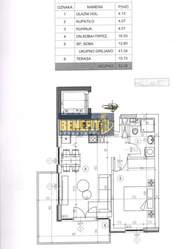 Slika 1 - Dvosoban stan na prodaju, 52m2, 141.000€