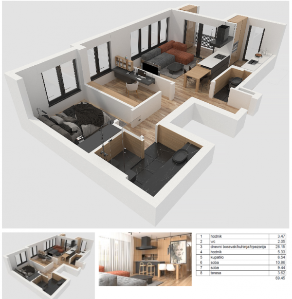 Glavna slika -Karpoševa, Trosoban stan na prodaju, 69m2, 2.430.075€