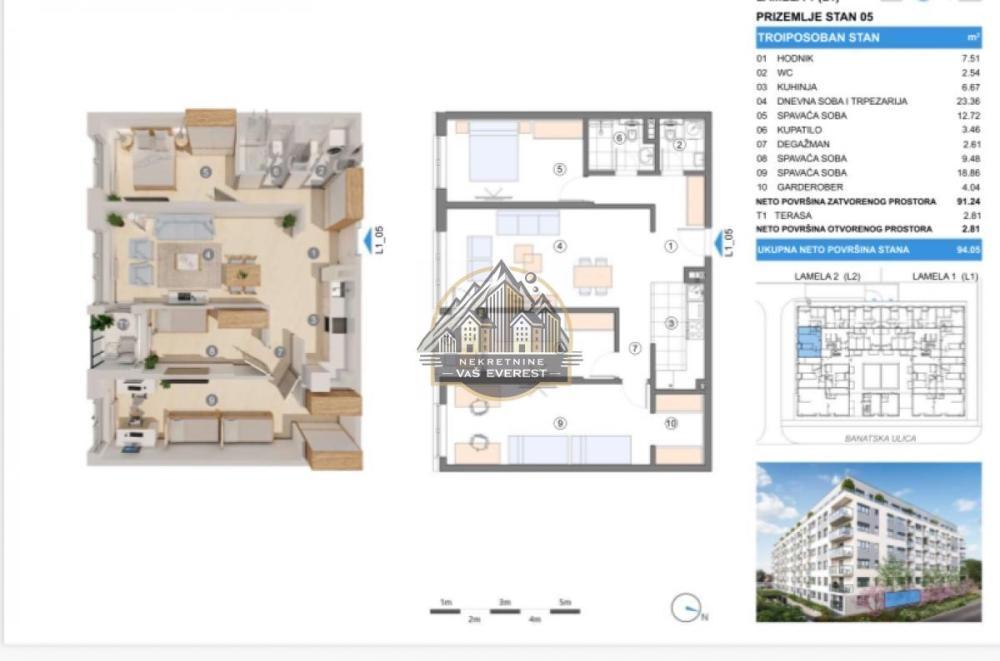 Glavna slika -Troiposoban stan na prodaju, 94m2, 249.233€