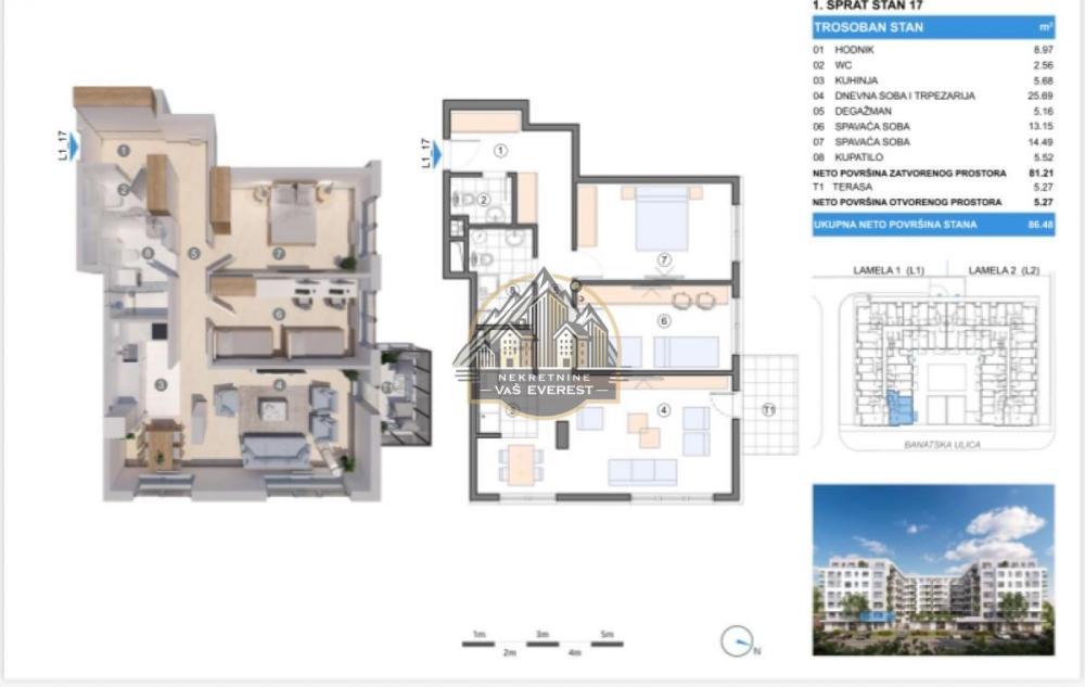 Glavna slika -Trosoban stan na prodaju, 86m2, 263.764€