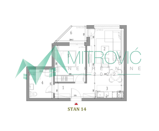 Glavna slika -Jednoiposoban stan na prodaju, 44m2, 97.315€