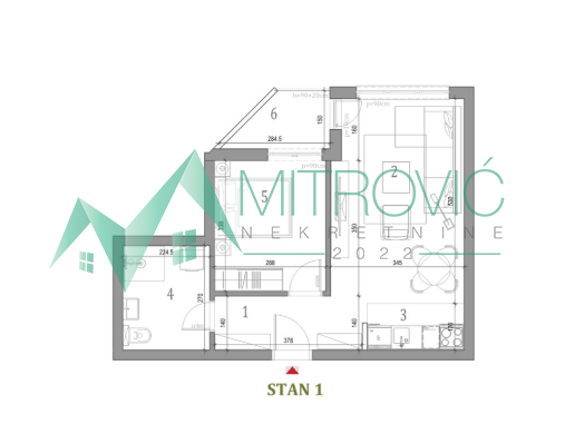 Glavna slika -Jednoiposoban stan na prodaju, 44m2, 97.320€