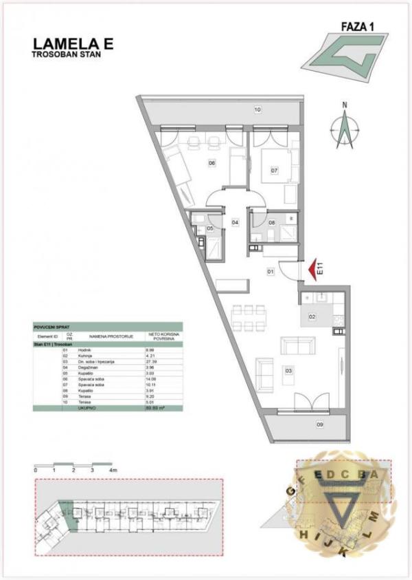 Slika 2 - Trosoban stan za izdavanje, 90m2, 1.000€