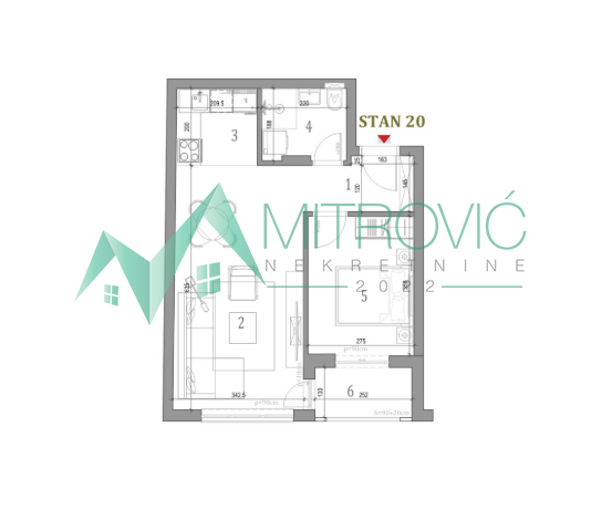 Glavna slika -Jednoiposoban stan na prodaju, 42m2, 101.355€