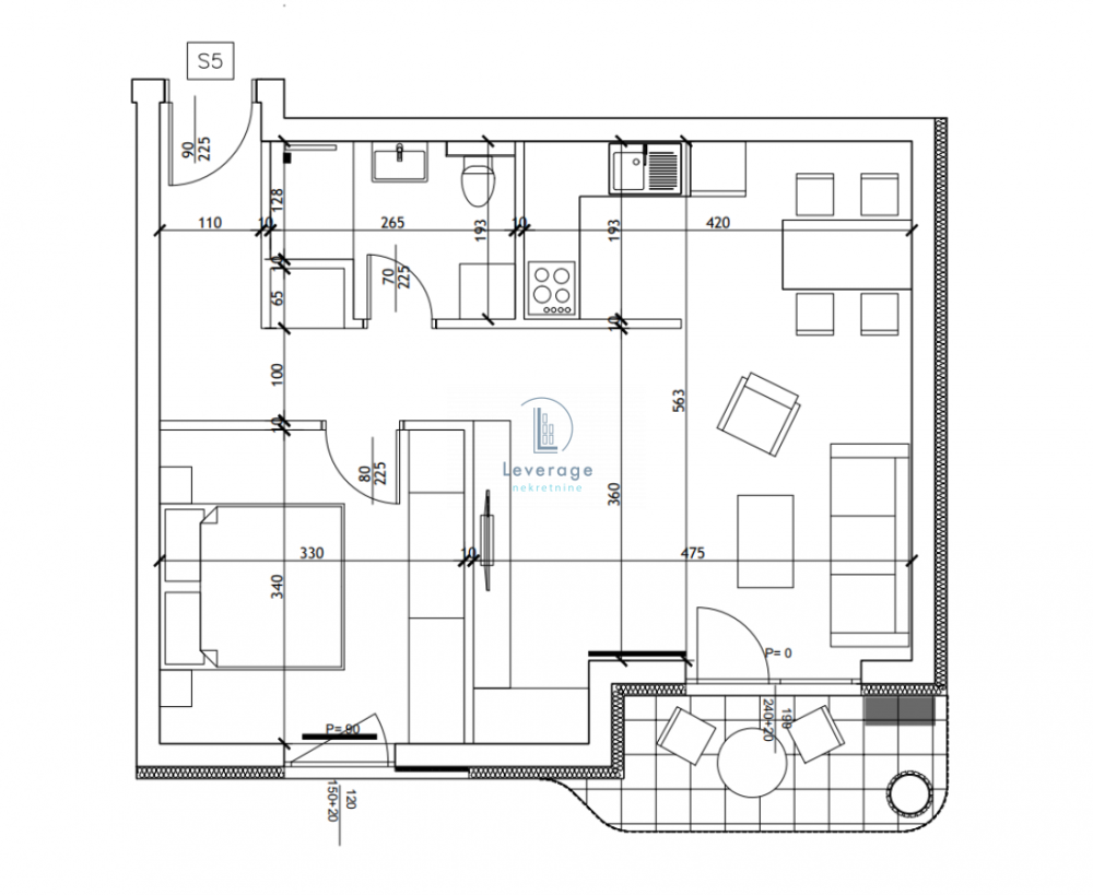 Slika 1 - Dvosoban stan na prodaju, 54m2, 94.500€