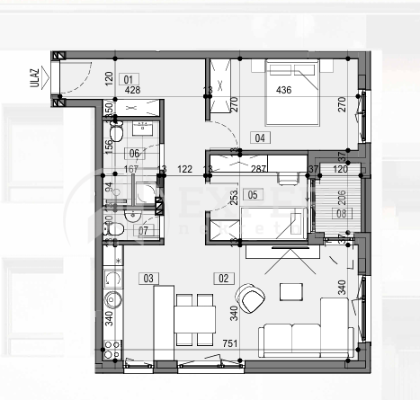 Slika 2 - Božidarčeva, Dvoiposoban stan na prodaju, 63m2, 154.470€