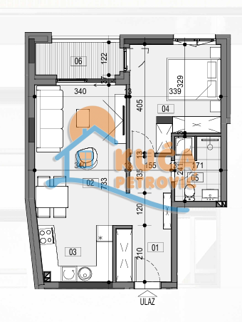 Slika 2 - Božidarčeva, Dvosoban stan na prodaju, 51m2, 125.050€
