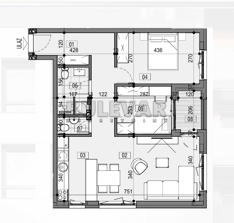 Slika 2 - Božidarčeva, Dvoiposoban stan na prodaju, 63m2, 154.470€